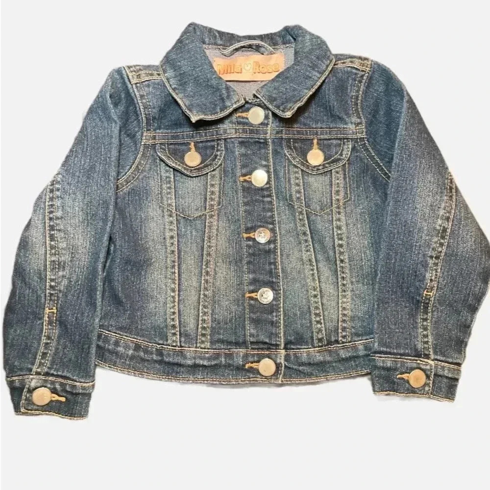 Mila Rose Dark Denim button up jacket toddler 4t